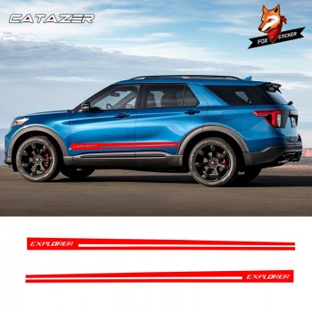 Car Stickers Explorer Car Side Stripes Side Skirts Graphics Vinyl Sticker Decals Racing Sport for Ford Explorer Car Decor